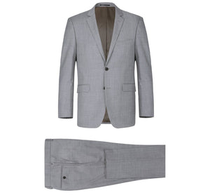 Pearl Grey Slim Wool Suit