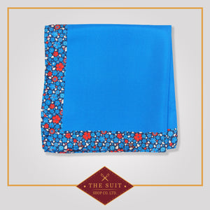 Azure Radiance Patterned Silk Pocket Square