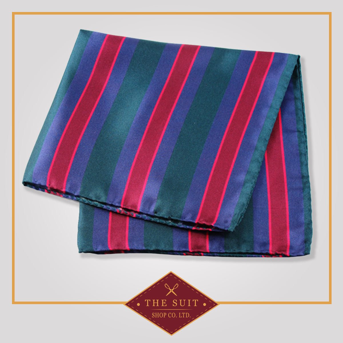 Victoria and Cardinal Striped Patterned Pocket Square