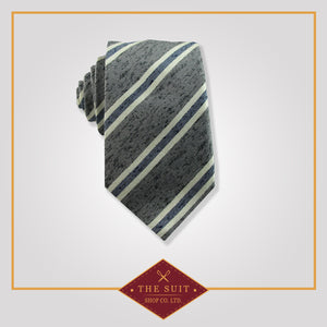 Ship Gray and Shuttle Gray Striped Tie