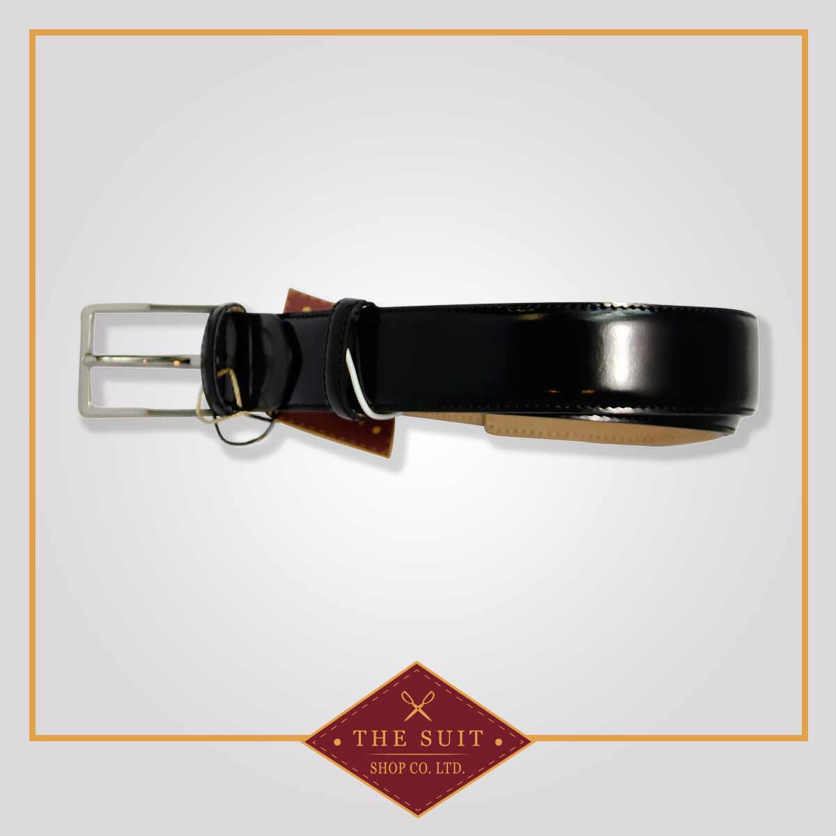 Black Patent Leather Formal Leather Belt