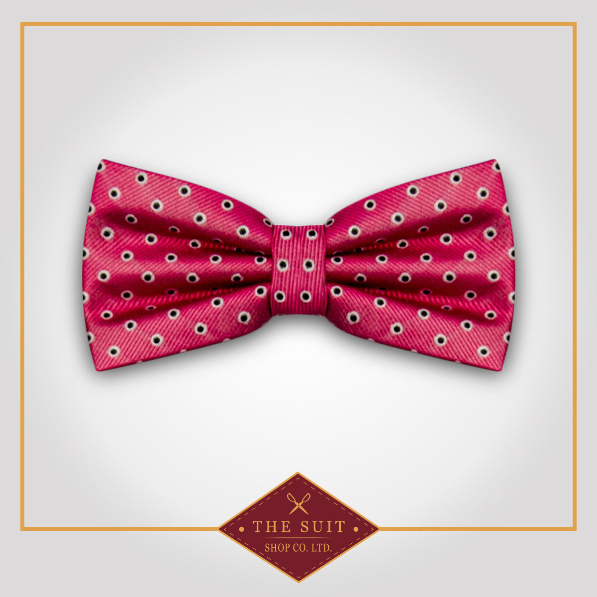Cerise Red Spotted Bow Tie