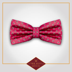 Cerise Red Spotted Bow Tie