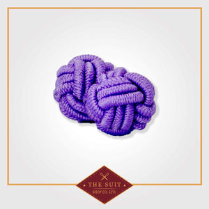 Purple Silk Knot Cuff Links