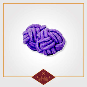 Purple Silk Knot Cuff Links
