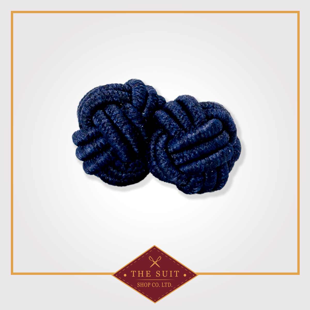 Navy Silk Knot Cuff Links
