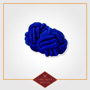 True Blue Silk Knot Cuff Links