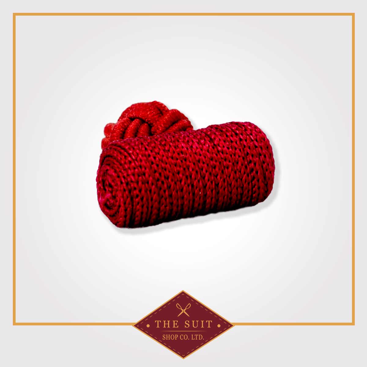 Crimson Red Silk Knot Cuff Links