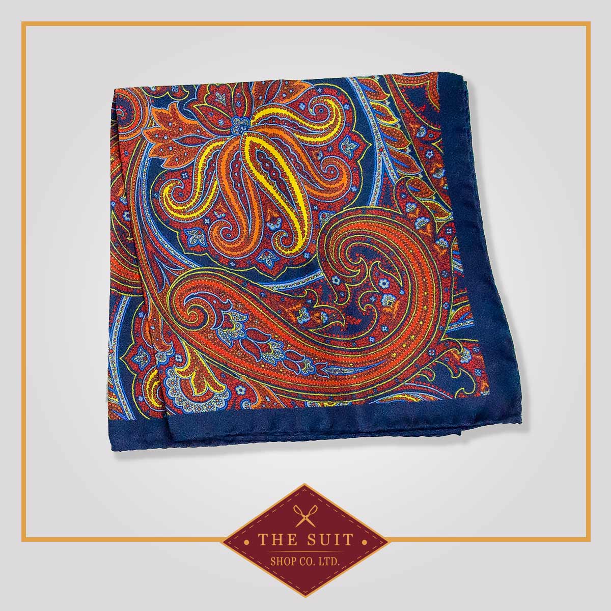 Tia Maria and Deep Cove Paisley Patterned Pocket Square