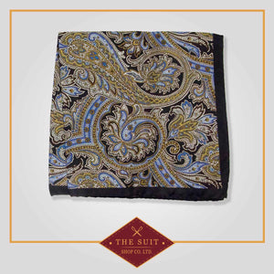 Alpine and Mirage Paisley Patterned Pocket Square