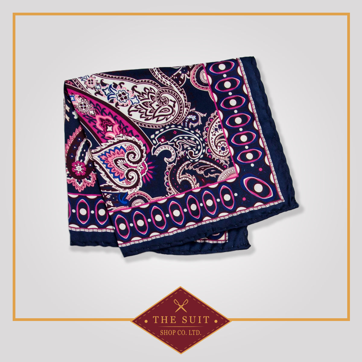 Tangaroa and Hibiscus Paisley Patterned Pocket Square