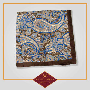 Coral Reef and Millbrook Paisley Patterned Pocket Square