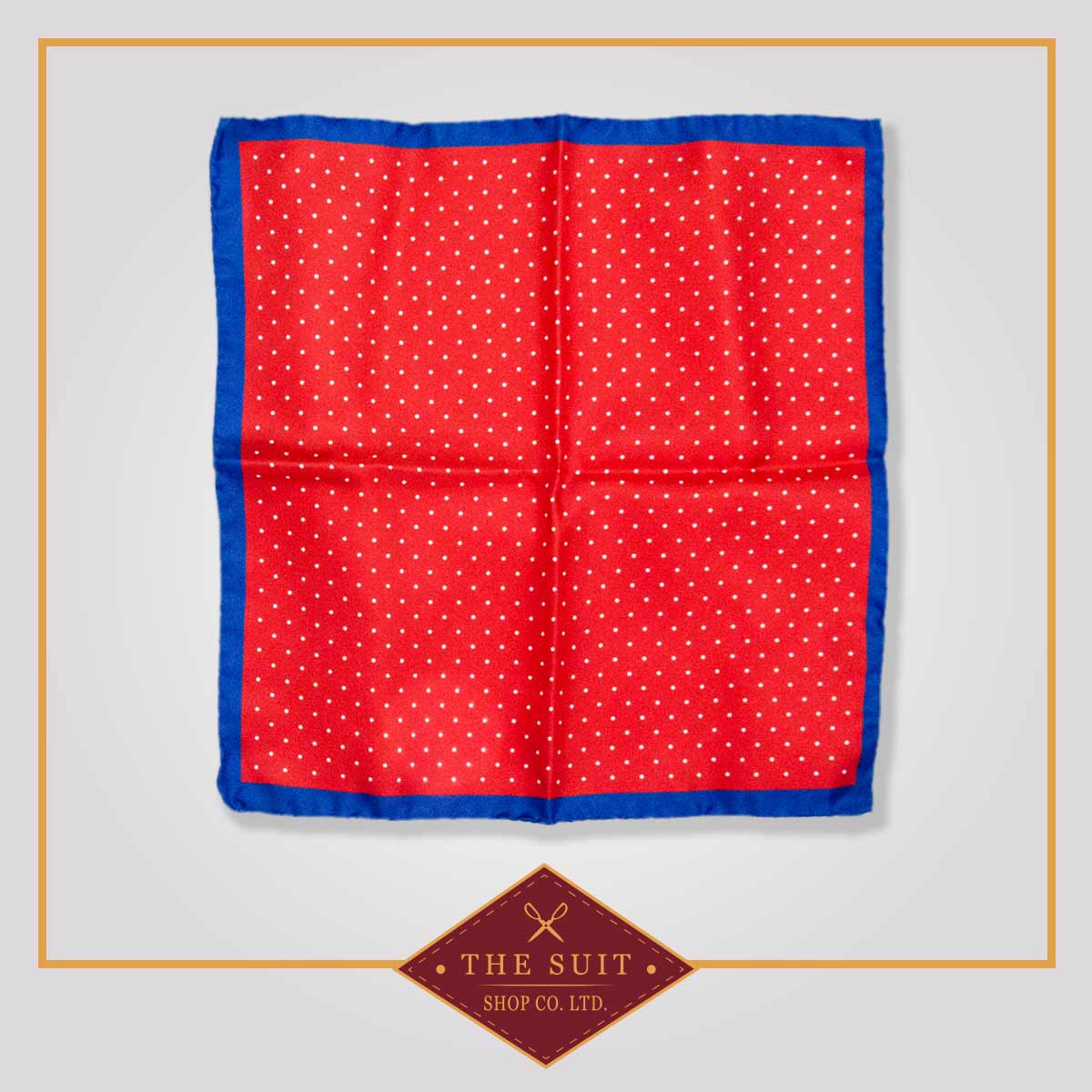 Alizarin Crimson Pindot Patterned Pocket Square