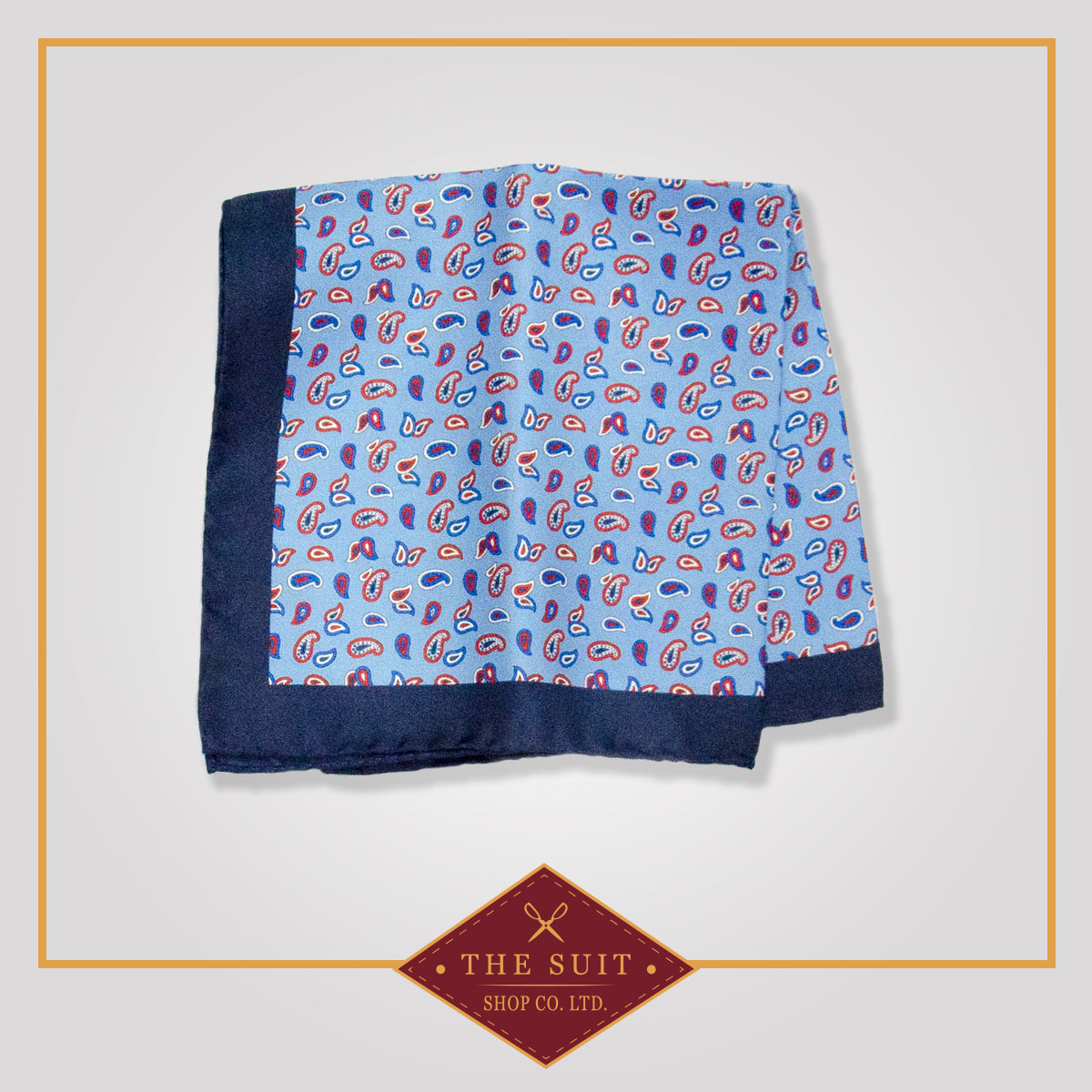 Rhino and Jordy Blue Patterned Pocket Square