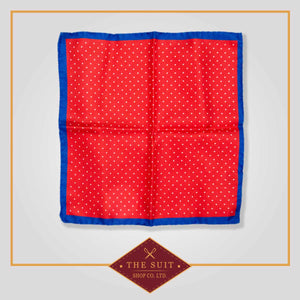 Alizarin Crimson Pindot Patterned Pocket Square