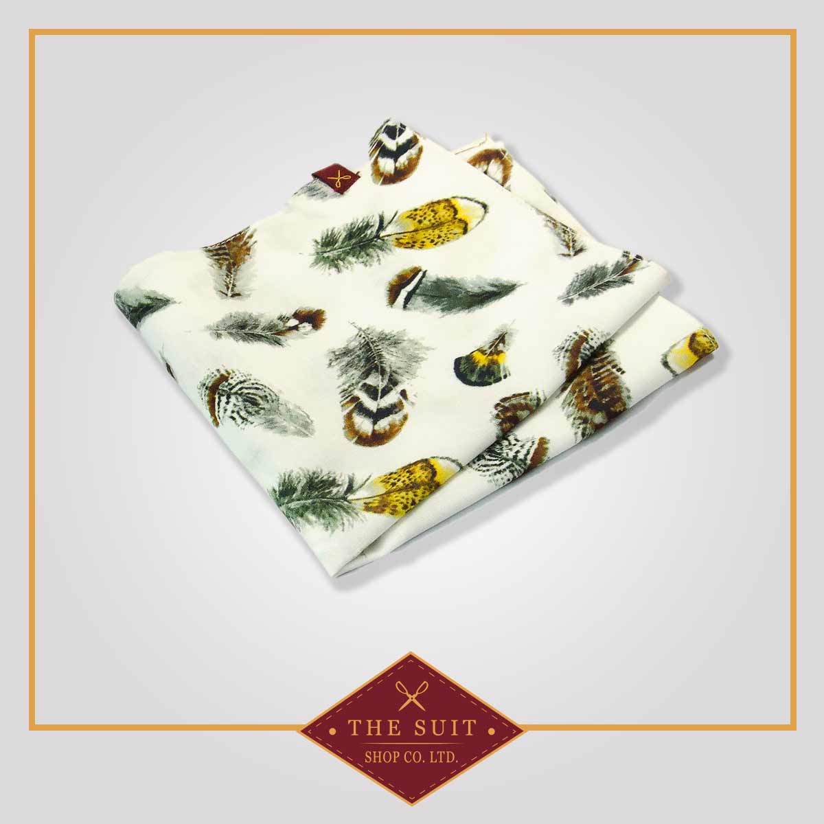 Pampas Feather Patterned Pocket Square